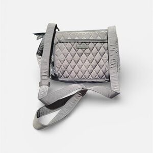 Elegant Gray Quilted Crossbody Shoulder Bag